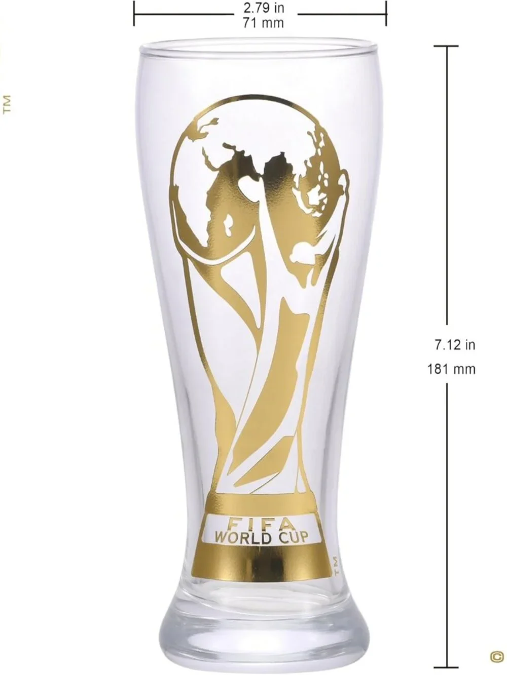Official FIFA World Cup 2026 Edition 11oz Trophy Beer Glass, Historic Item - Picture 3 of 7